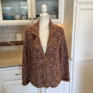 Lynne Ritchie Tweed Jacket Cardigan Size XL